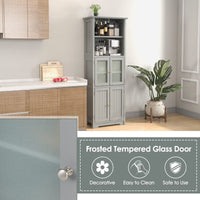 Tangkula Tall Bathroom Storage Cabinet, Freestanding Floor Cabinet