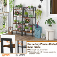 Tangkula Ladder Bookshelf, 4-Tier Industrial Wood Bookcase
