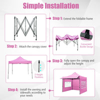 Tangkula Outdoor Tent with 3 Sidewalls & Awning for Party Picnic Event Beach Camping