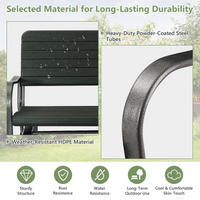 Tangkula Outdoor Glider Patio Chair Bench, Porch Glider Loveseat Swing Bench