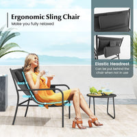 Tangkukla 3 Piece Outdoor Bistro Set, Patio Metal Chair & Coffee Table Set