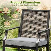 Tangkula Patio Bar Stools（w/Armrest）