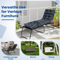 Tangkula Chaise Lounge Cushions for Outdoor Indoor Furniture