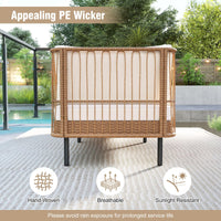 Tangkula Patio Wicker Daybed with Seat & Back Cushions