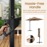 Tangkula 9 FT Cantilever Patio Umbrella for Pool Backyard Garden Deck