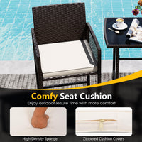 Tangkula 3 Piece Patio Bar Set for Backyard