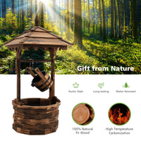 Fontaine en cascade en bois de style ancien Tangkula pour l'extérieur avec pompe à seau (22,5" x 22,5" x 48,5")