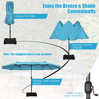 Tangkula Double-Sided Patio Umbrella for Poolside