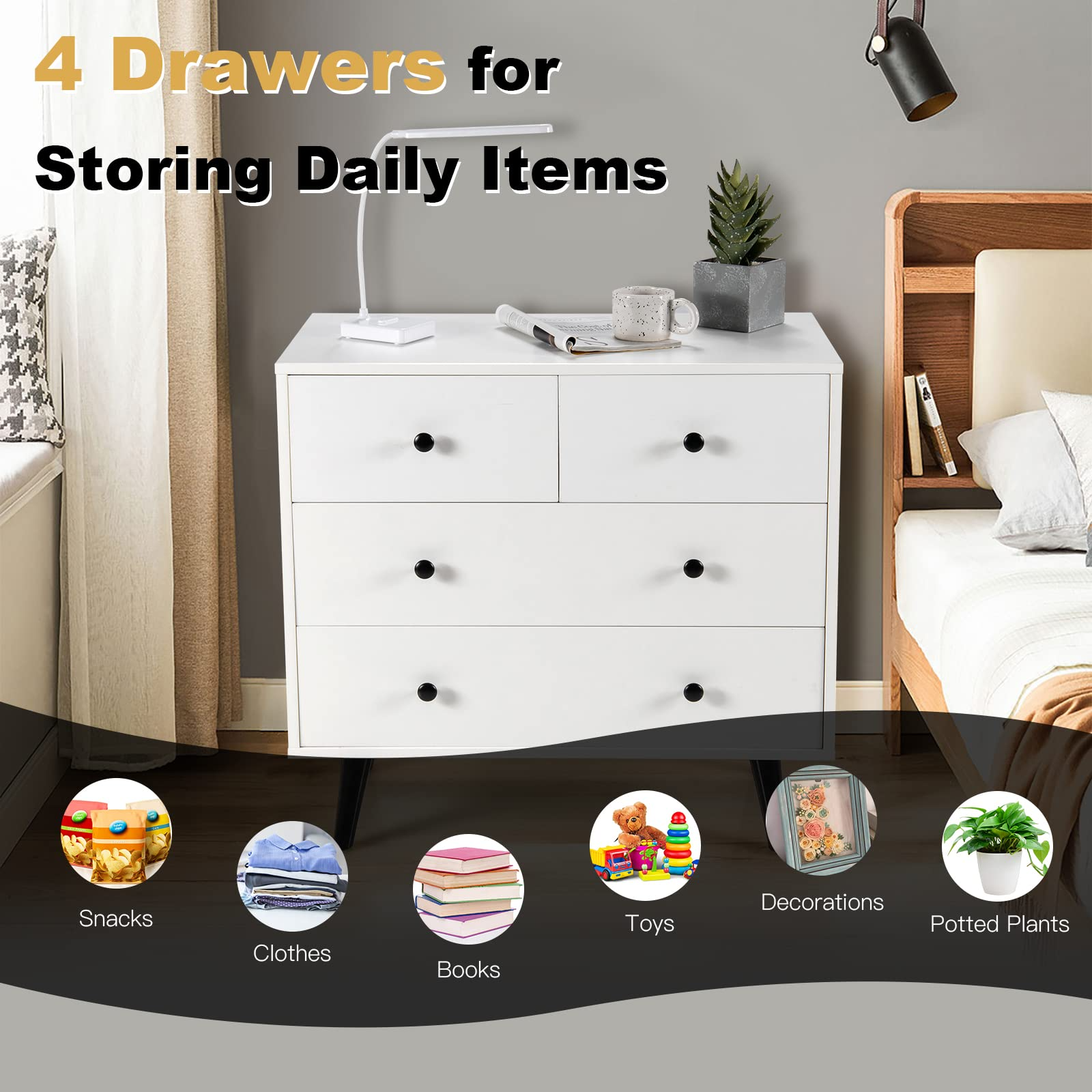 4 Drawer Dresser - Tangkula