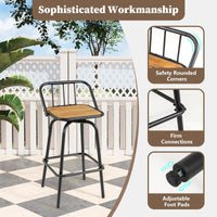 Tangkula 360° Swivel Bar Stool Set of 2