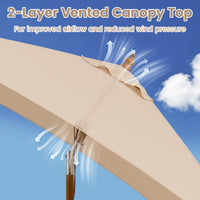 Tangkula 7 FT Patio Umbrella with Tilt Adjustment | Rectangular