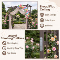 Tangkula 85" Wood Garden Arch Trellis for Backyard Lawn Patio Garden Entrance
