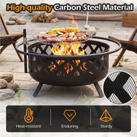 Tangkula Outdoor Round Wood Burning Fire Pit(30/36 in)