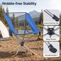 Tangkula 360° Swivel Portable Folding Camping Chair w/Carry Bag