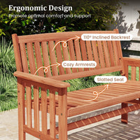 Banc de jardin extérieur en bois Tangkula pour porche d'entrée