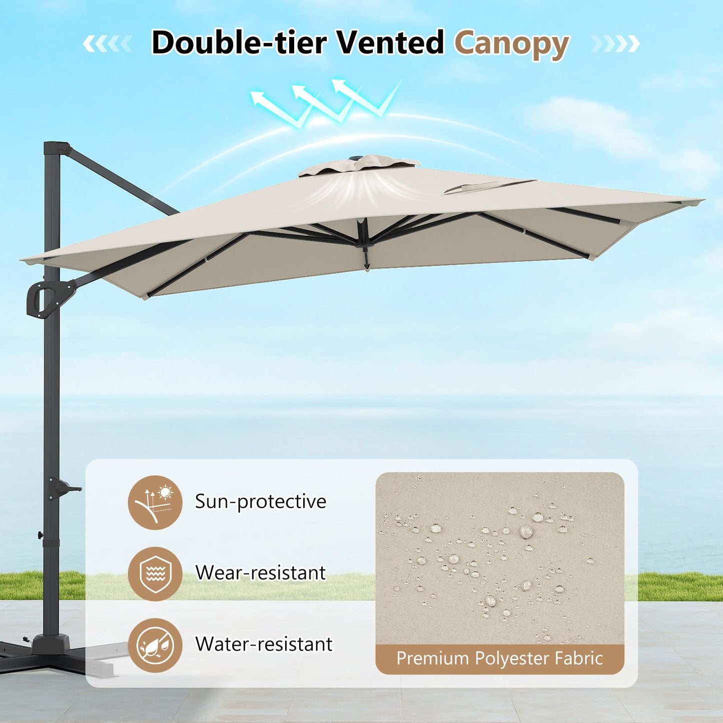 Tangkula 11 x 9 FT Patio Umbrella with Base Included