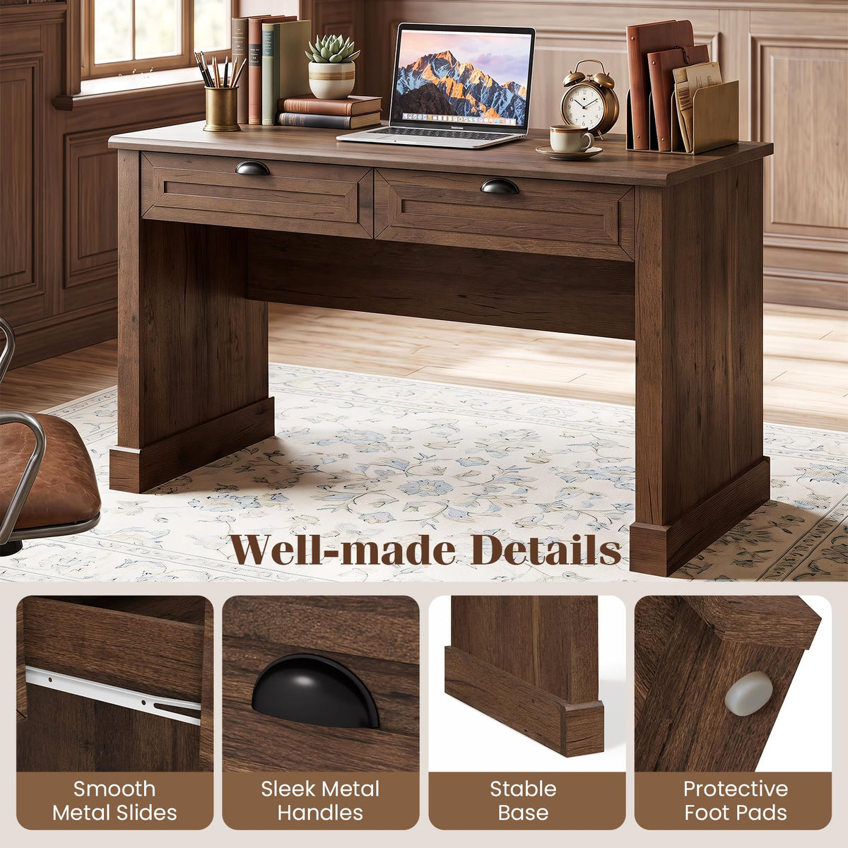 Tangkula 48” Computer Desk with 2 Drawers