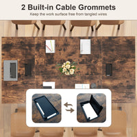 Tangkula 8 FT Conference Table Rectangle Office Computer Desk
