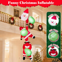 Tangkula 9.2 FT Christmas Inflatable Lighted 3 Hanging Climbing Santa Claus
