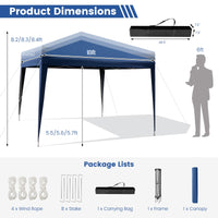 Tangkula 10x10 Ft Pop Up Canopy Tent, Easy Setup Instant Canopy with 8 Stakes