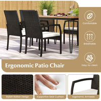 Tangkula Ensemble de salle à manger de patio 7 pièces avec table à manger en bois d'acacia