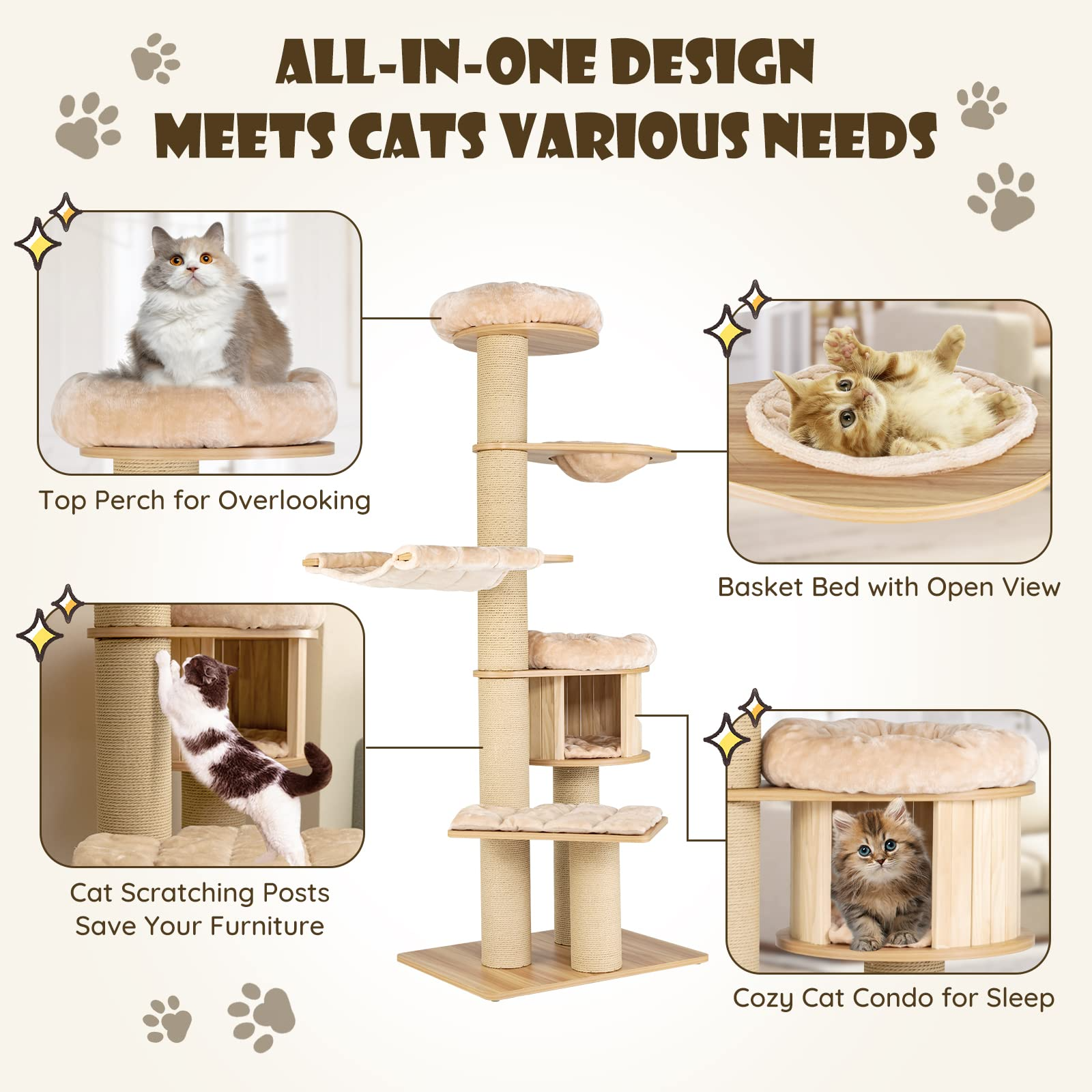 Tangkula Modern Cat Tree
