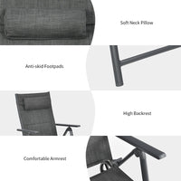 Tangkula Outdoor Folding Padded Lounge Chair W/ 7-Position Backrest
