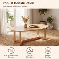 Tangkula 46" Oval Coffee Table for Living Room