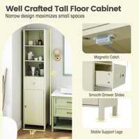 Tangkula 67" Tall Bathroom Cabinet Narrow Floor Cabinet