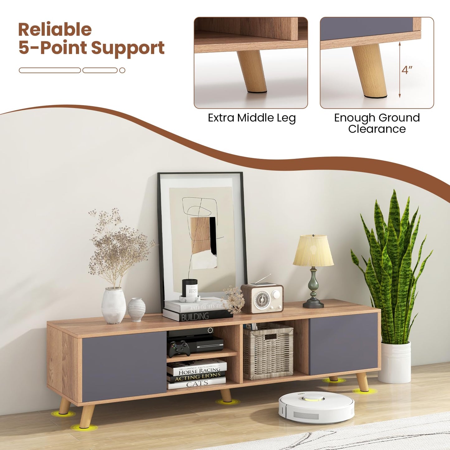 Tangkula TV Stand for TVs up to 75 Inch for Living Room