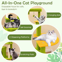 Arbre à chat Tangkula 48"H Palm mignon avec poteaux à griffer en sisal et perchoir supérieur rembourré