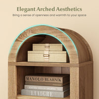 Tangkula 71" Tall Arched Bookcase for Living Room