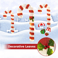Tangkula 3 Pieces Christmas Lighted Outdoor Candy Canes, 31.5” Pre-Lit Xmas Yard Signs with 75 LED Lights