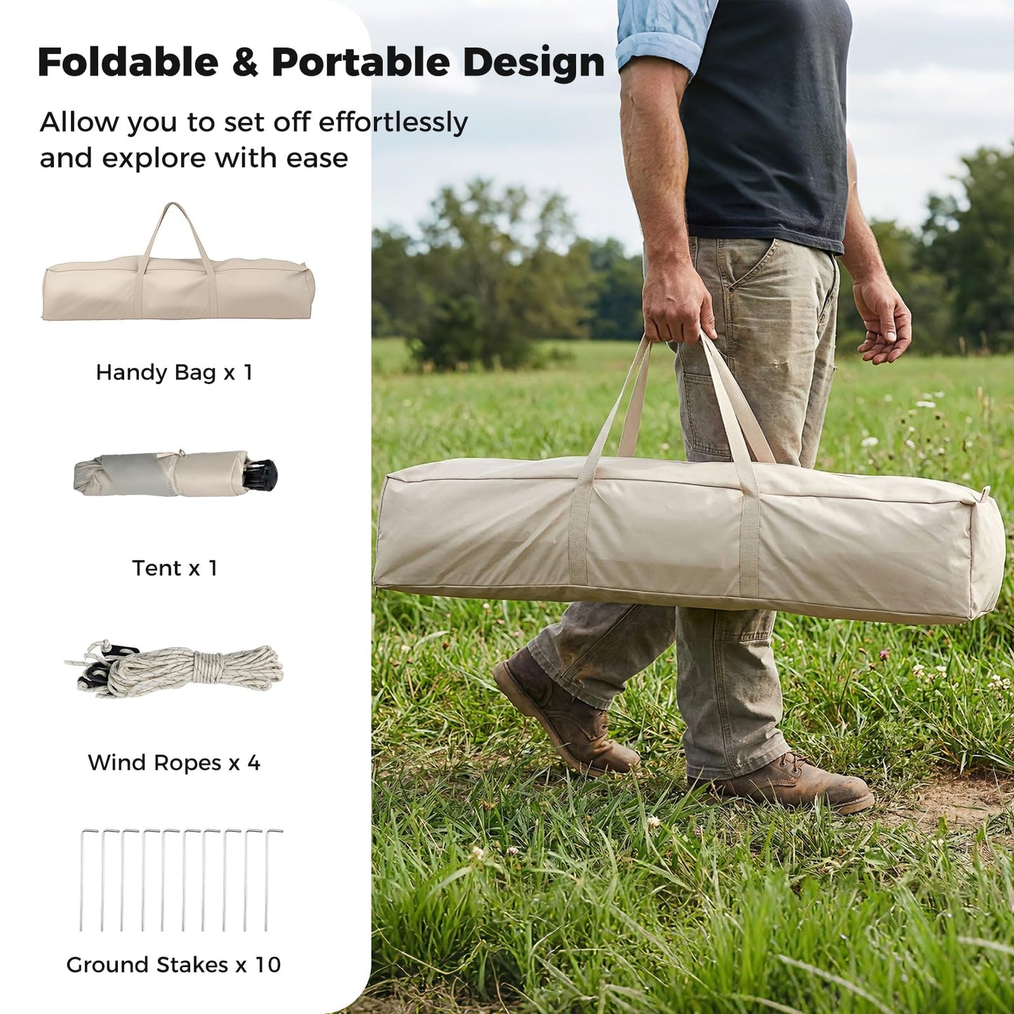 Tangkula 4 Person Camping Tent with Removable Rainfly