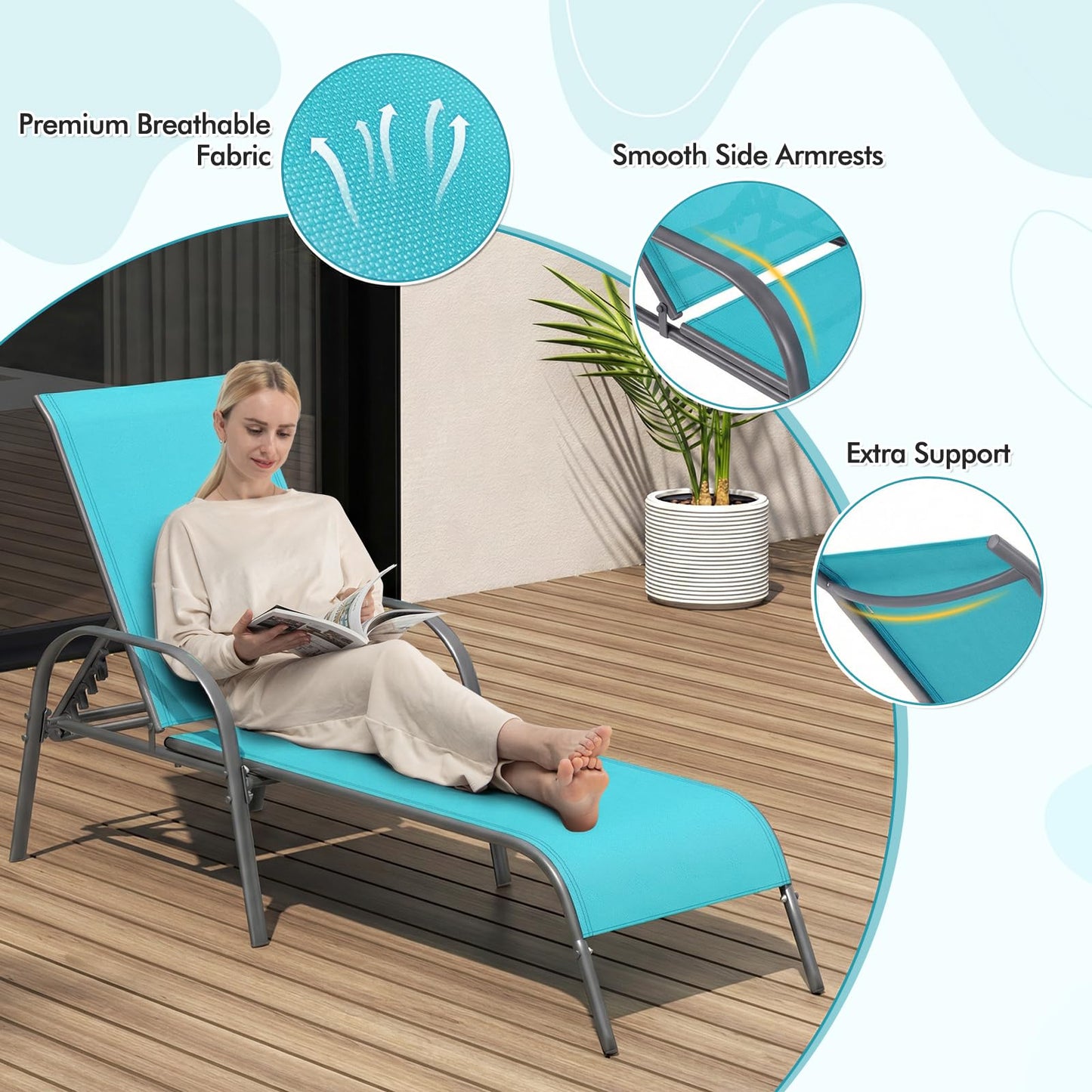 Tangkula Lounge Chair Outdoor Patio Chaise Lounge(1/2)