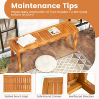 Tangkula 47" Patio Dining Bench with Slatted Seat