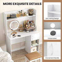 Bureau d'ordinateur Tangkula avec étagère pour chambre à coucher