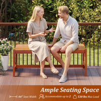 Tangkula Outdoor Wood Bench Backless for Backyard