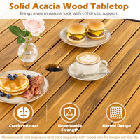 Tangkula 37" Square Wood Patio Dining Table for 4
