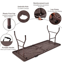 TANGKULA 6' Folding Table with Carrying Handle