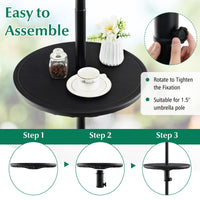 Tangkula 20” Outdoor Adjustable Umbrella Table, Round Umbrella Table Tray w/ 1.5” Umbrella Hole