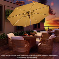 TANGKULA 10FT Solar Umbrella, Patio Umbrella with 112 LED Lights