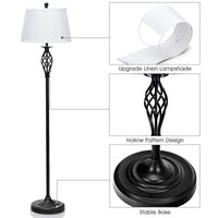 Tangkula Lamp Set 3-Piece Modern Home Living Room Bedroom Chrome Finish Lamps