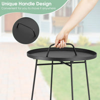 Tangkula Table d'appoint d'extérieur avec poignée pour l'extérieur