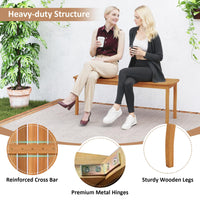 Tangkula Acacia Wood Outdoor Bench for Garden