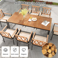 Tangkula 9 Piece Outdoor Patio Dining Set