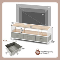 Tangkula Farmhouse TV Stand for TVs up to 65" 3-Tier Entertain Center