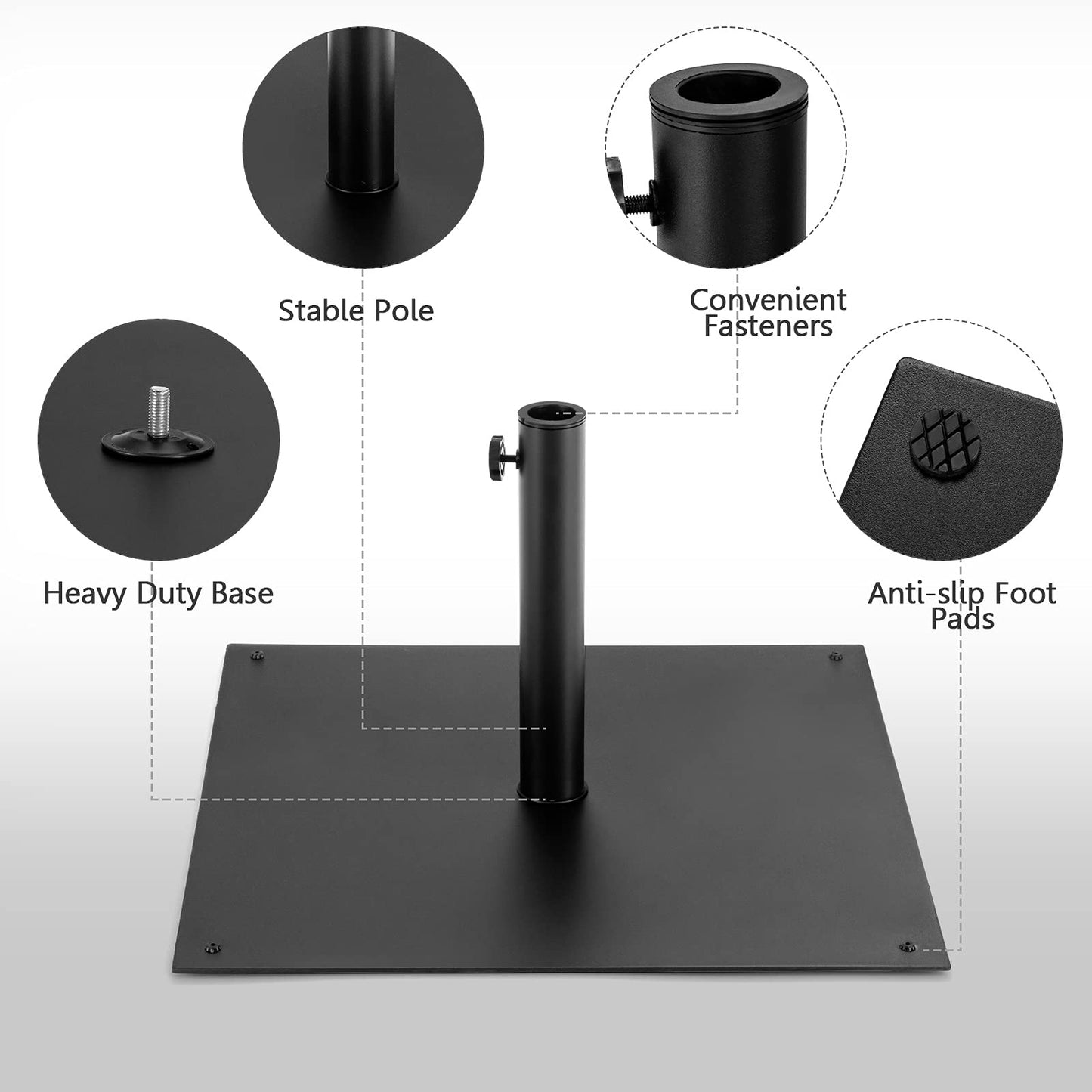 Tangkula 40LBS Umbrella Base Stand, 25 Inches Heavy Duty Outdoor Market Umbrella Base