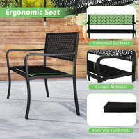 Tangkula Metal Outdoor Park Bench 50 Inches Patio Garden Bench