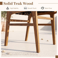 Tangkula Teak Wood Outdoor Dining Chair for Deck